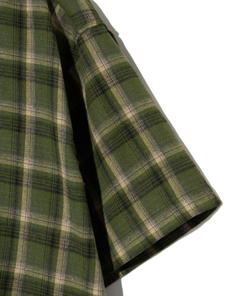 STANDARDERROR 87-Stan067 Vintage Forest Oversized Short Sleeve Tartan Check Shirt (Type A)