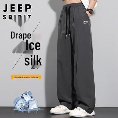JEEP SPIRIT Men's Ice Silk Quick-Dry Elastic Casual Sport Pants