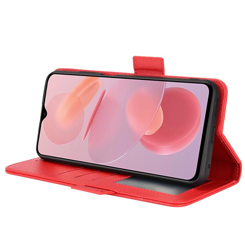 Ulefone Note 12P Wallet Litchi Magnet Flip Case, Red