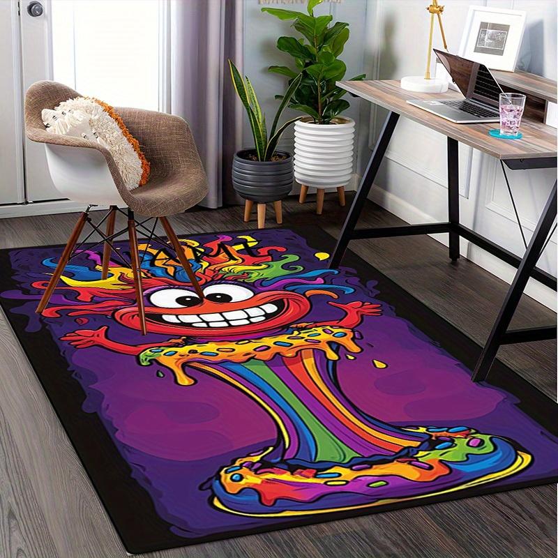 

Cute Rainbow Man Office Carpet Soft Polyester Entrance Carpet Washable Non slip Machine Washable Ind 60cm by 90cm