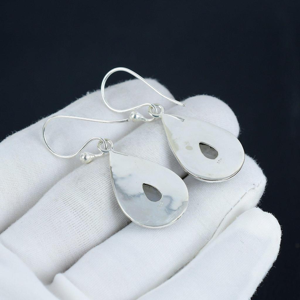 Natural Rainbow Moonstone Gemstone Earrings, 925 Sterling Silver Earring, Handmade Boho Silver Jewelry Dangle Earrings, Birthday Gift