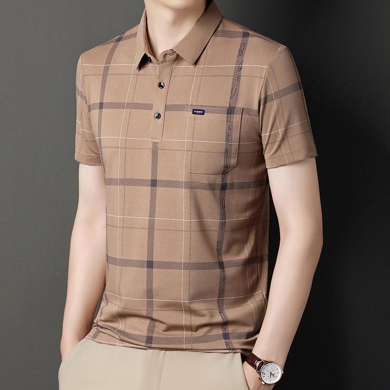 Casual Men's Short Sleeve Versatile Summer Breathable Printedpolo