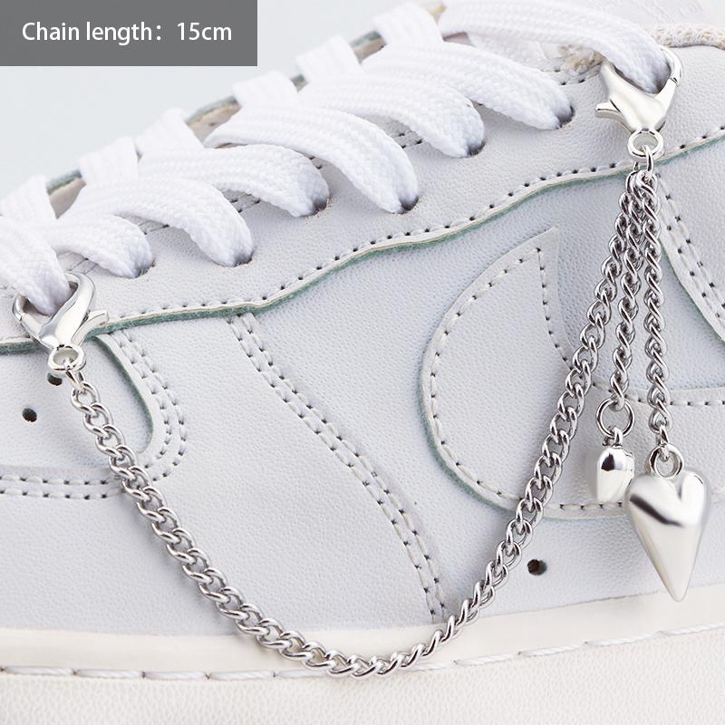 1PCS Luxurious Diamond DIY Heart Star Pearl Shoe Chain Punk Original Detachable Studded Pentagram Shoe Accessories Jewelry Penda