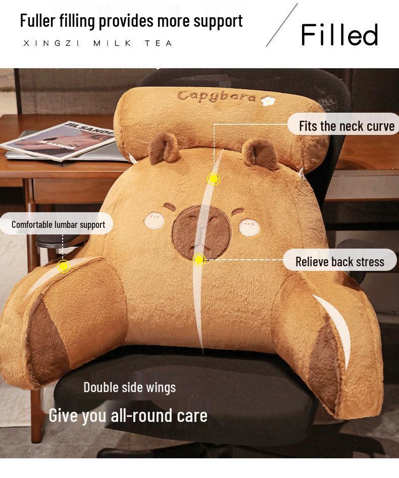 Capybara Faux Fur Lumbar Pillow