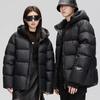 The model comes with heating inside, black Friday grid duck down jacket, the same style for men and women, thickened and cold-resistant loose coat.