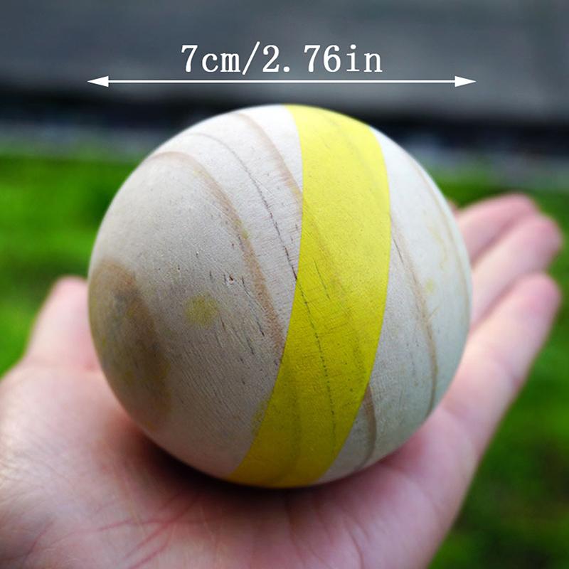7Pcs Wood Bocce Balls Sports Playground Balls Grass Outdoor Balls For Backyard Gym Beach Lawn Family Parties With Storage Bag