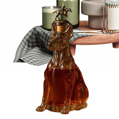 Dubin Whiskey Bottle 350ml Dog Shape Container Whiskey Glass Bottle Decoration For Home Dad Men Bar Kitchen Dining Birthday