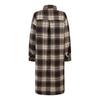 Extra Long Plaid Coat with Drop Sleeves and Pockets Ladies Casual Shirt Jacket