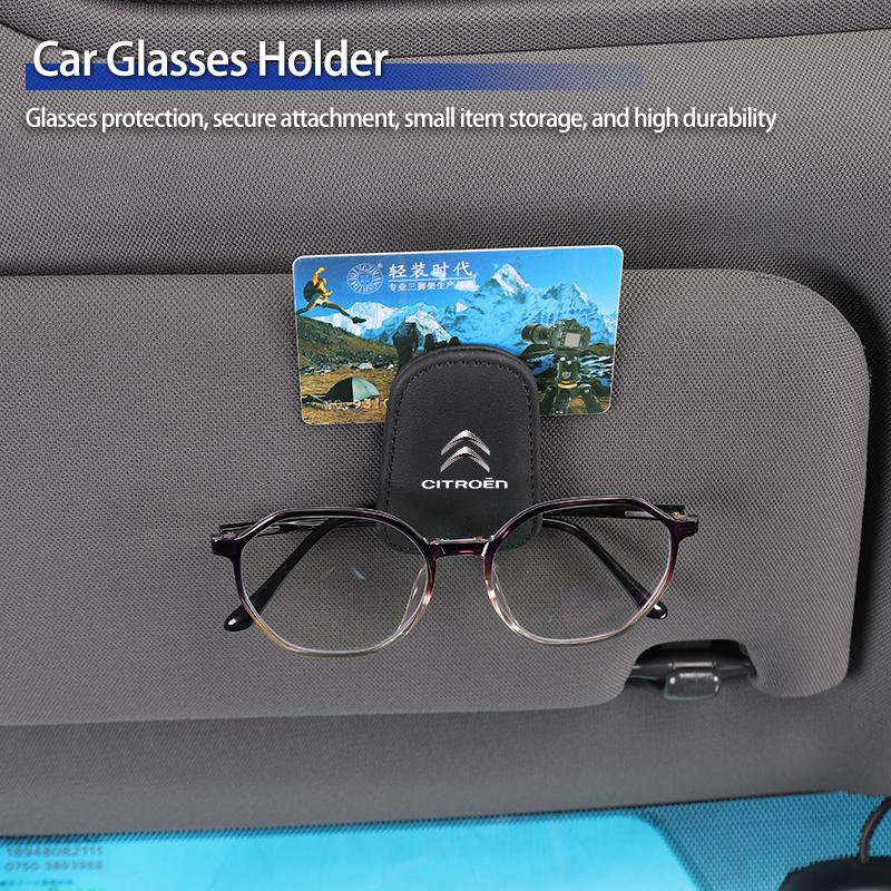 Simple Leather Car Sunglasses Holder For Citroen C4 C3 C5 C1 C2 Berlingo Celysee Cactus Picasso Aircross Saxo Grand