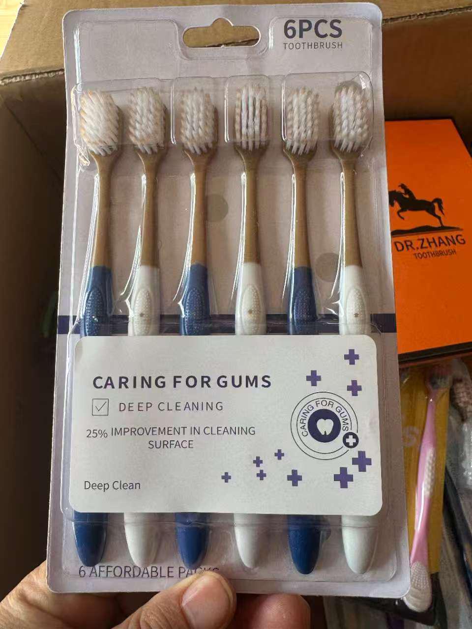 Sam s Wide Head Soft Bristle Toothbrush Set, 6-Piece for Men & Women, Home & Student Use