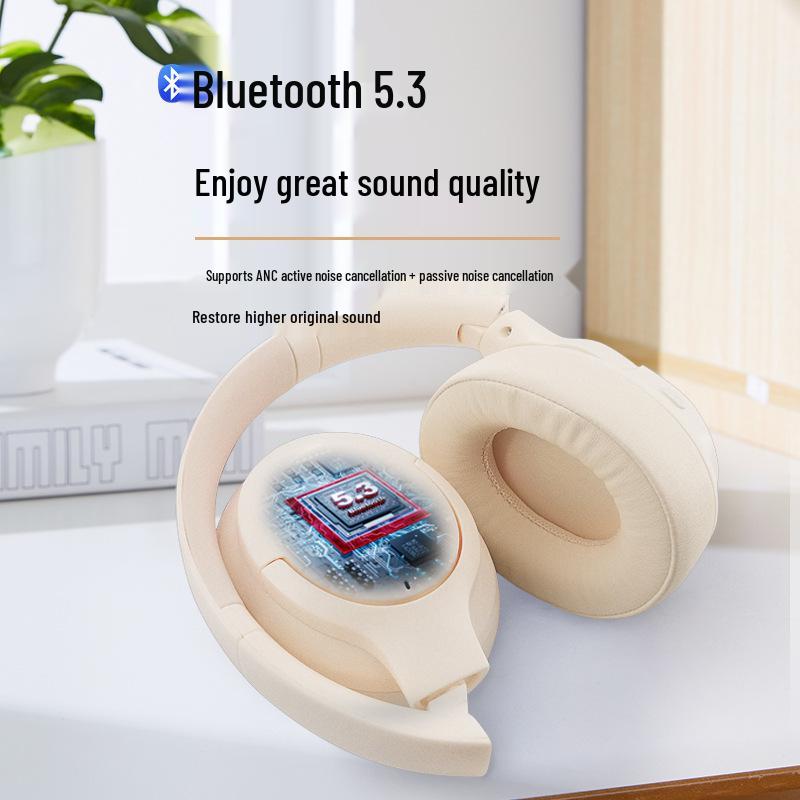 ANC Wireless Over-Ear Bluetooth Headphones with Heavy Bass and Active Noise Cancelling for Sports and Gaming
