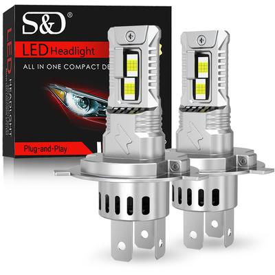 2Pcs Canbus H4 H11 LED H7 Headlight Bulbs 9005 HB3 9006 HB4 Hi/Lo Beam 30000LM Car Diode Lights Turbo Auto 18Core CSP Headlamp Plug&Play 6500K White