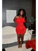 European & American Strapless Feather Sequin Bodycon Dress