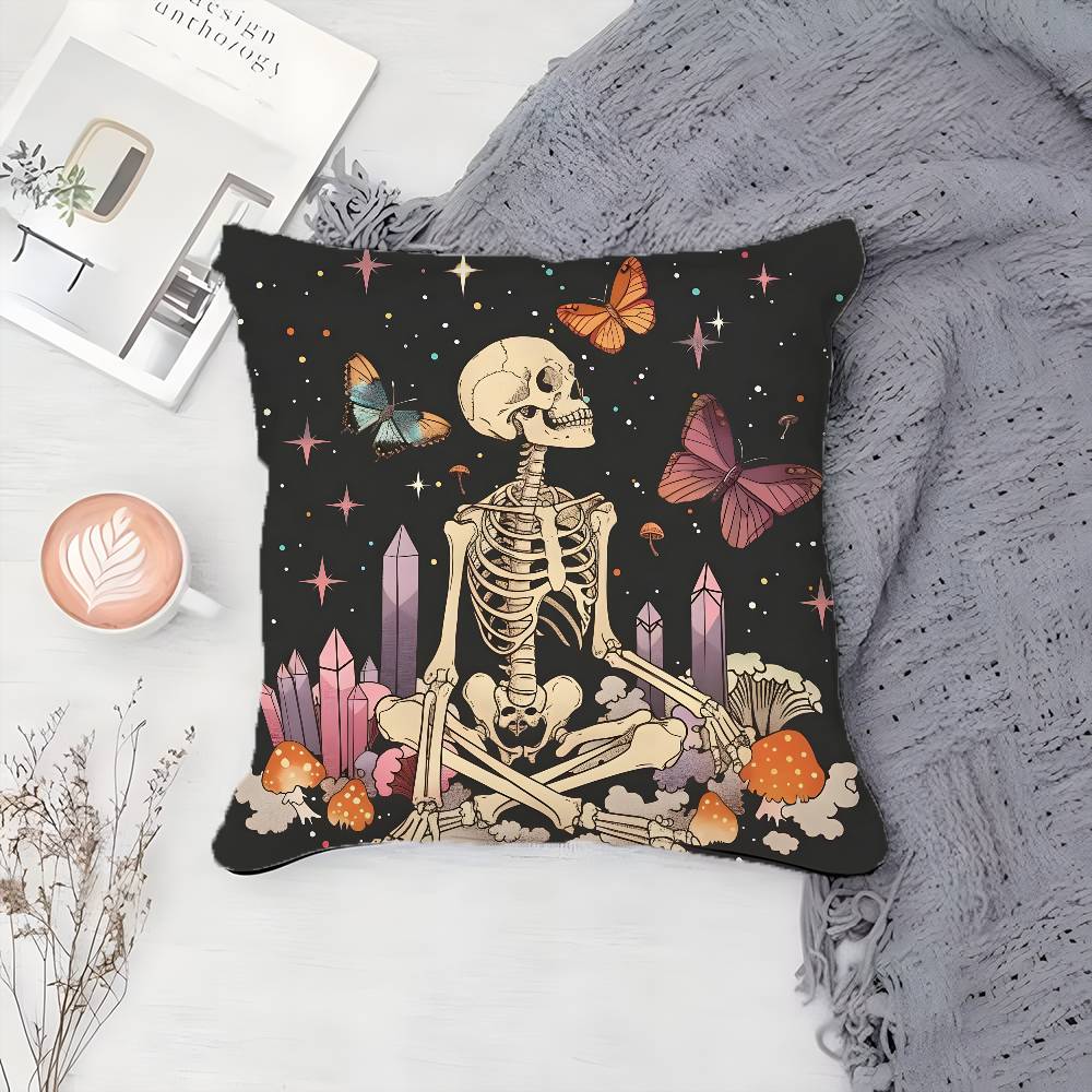 Personalized Art Skeleton Display Pillow Case Printing Pillowcase Living Room Sofa Cushion Cover Bedroom Room Decor