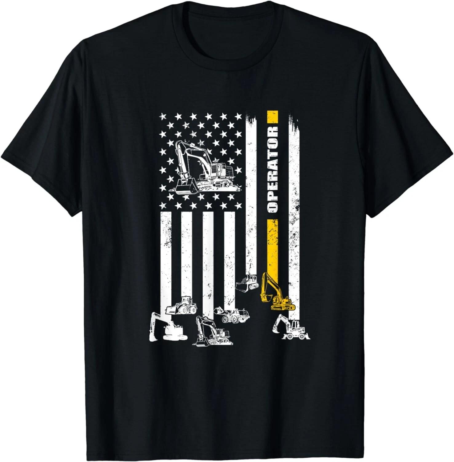 Heavy Equipment Operator USA Flag Operator Gifts Gift Unisex T-Shirt M