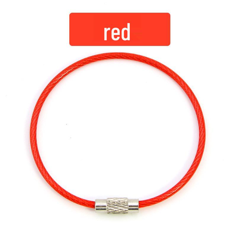 Plastic-Coated Stainless Steel Wire Keychain, Retractable Outdoor Accessory