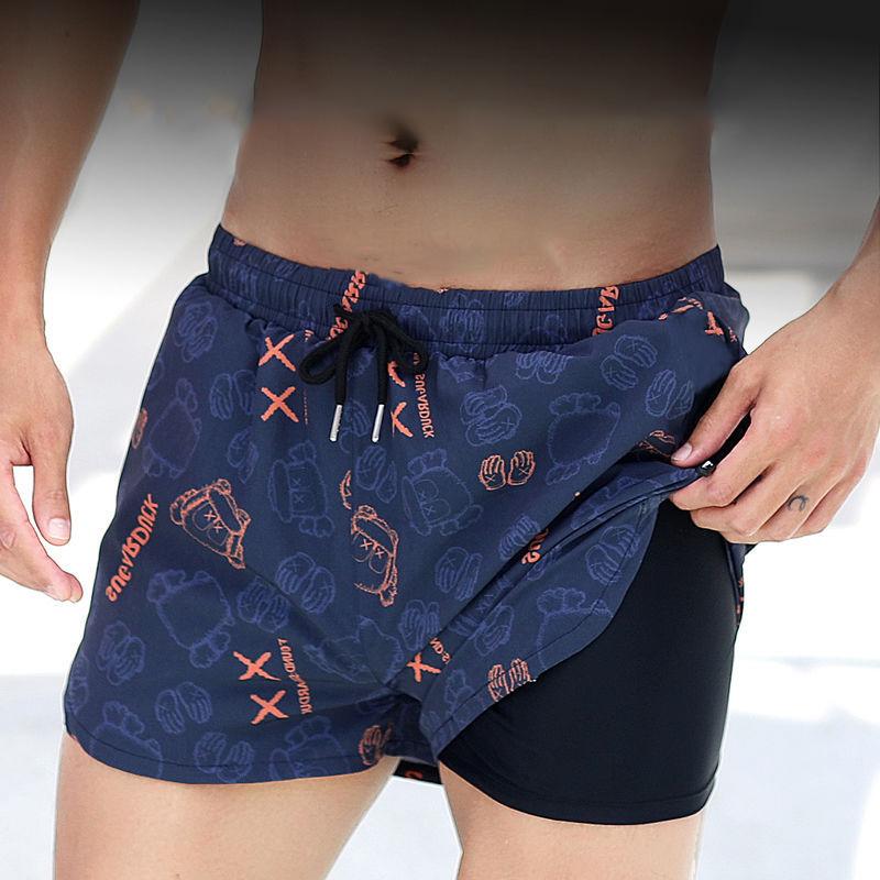 (L-5XL)Badebukser for menn Anti forlegenhet Løs raskt tørr badeshorts for menn ved sjøen Badedrakt Hot Spring Badetøy
