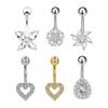 Personalized Sexy Heart Butterfly Belly Button Rings For Women Girls  Zircon Belly Navel Rings Body Piercing Jewelry