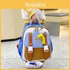 Adorable Kindergarten Cartoon Backpack Trendy Color Block Large Capacity Design
