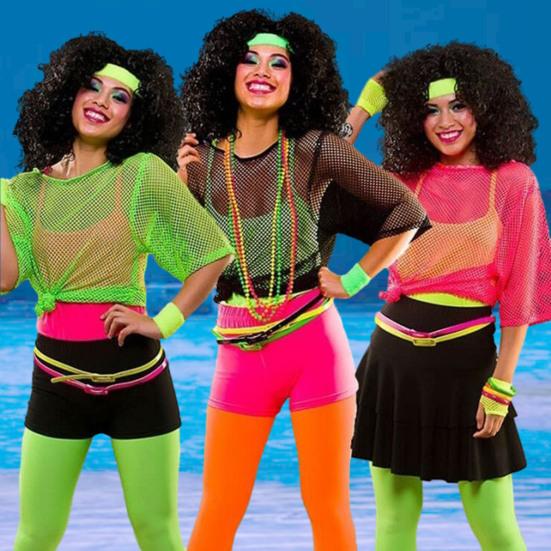 Women Fishnet T-Shirt Hollow Out Solid Color Loose Round Neck Three Quarter Sleeve Pullover See-through Nightclub Party Dance Top