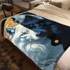 1Pc Wolf Moon Print Flannel Blanket, High quality Comfortable for All Seasons, Home Decor, Warmth and Comfort, Perfect for Christmas Gifts13