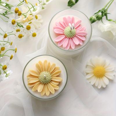 1/2 Stück Silikon-Blumenform Antihaftend Leichtes Entformen DIY Handgemacht Duftkerzenherstellung Gips Zement Ton Epoxidharz Gussform