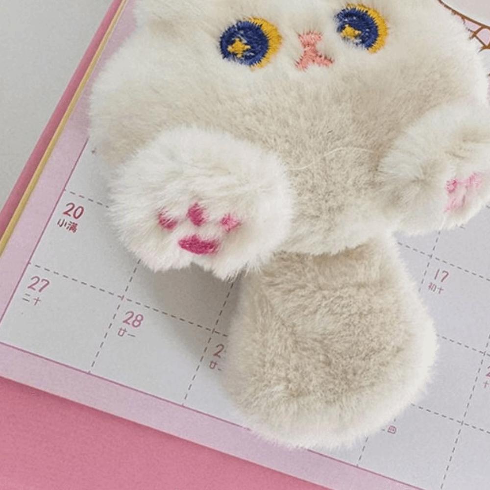 Plush Stuffed Rabbit Doll Keyring Cartoon Bear Pendant with Tail Lovely Cat Plush Keychain  Kids