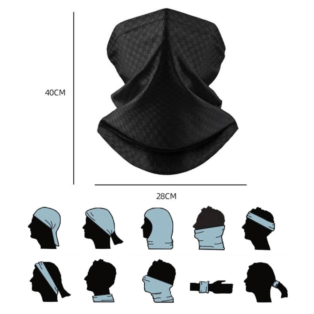 Summer  Motorcycle Neck Scarf Breathable Bike Headwear Ice Silk UV Protective Mask Sports Running Dust for Both Men and Women