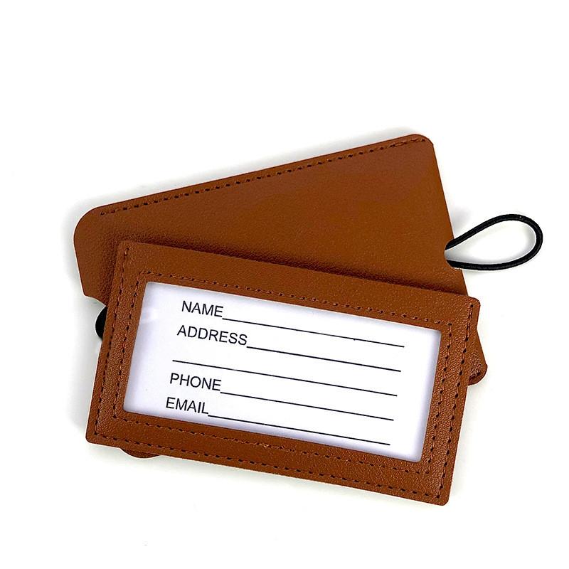 1PCS Fashion Pu Leather Luggage Tags Travel Accessories for Bags Portable Luggage Tag Simple Style for Girls Boys Card Cover
