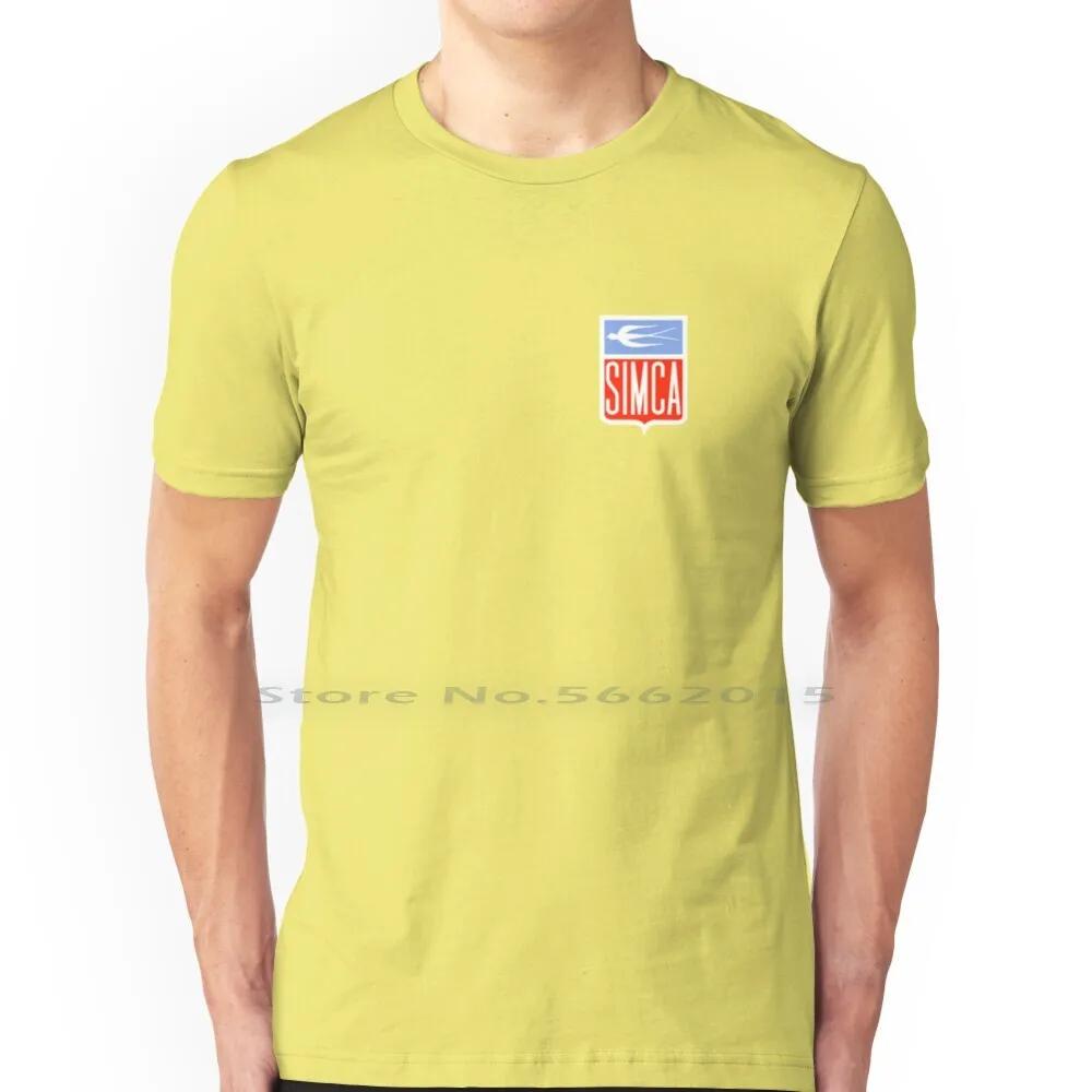 Simca-Emblem T Shirt 100% Cotton Simca Logo Emblem France Car French Classic Historic Old Europe Talbot Short Long Sleeve Tee