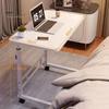 Height Adjustable Bedside Table with Wheels Portable Overbed TV Tray Table Movable Hospital Home Couch Side Standing Laptop Computer Desk