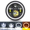 7inch Front Bumper Full Circle Angel Eye Work Light Low Beam Integrated Daytime Running Off-Road Motorcycle 60W 12V