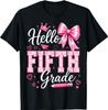 Hello 5th Grade Girls Teacher Coquette Bow Back To School T-Shirt