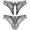 Sexy Lace Muži Sissy Kalhotky Gay Bikiny G-String Crotchless Kalhotky Tanga Spodní prádlo