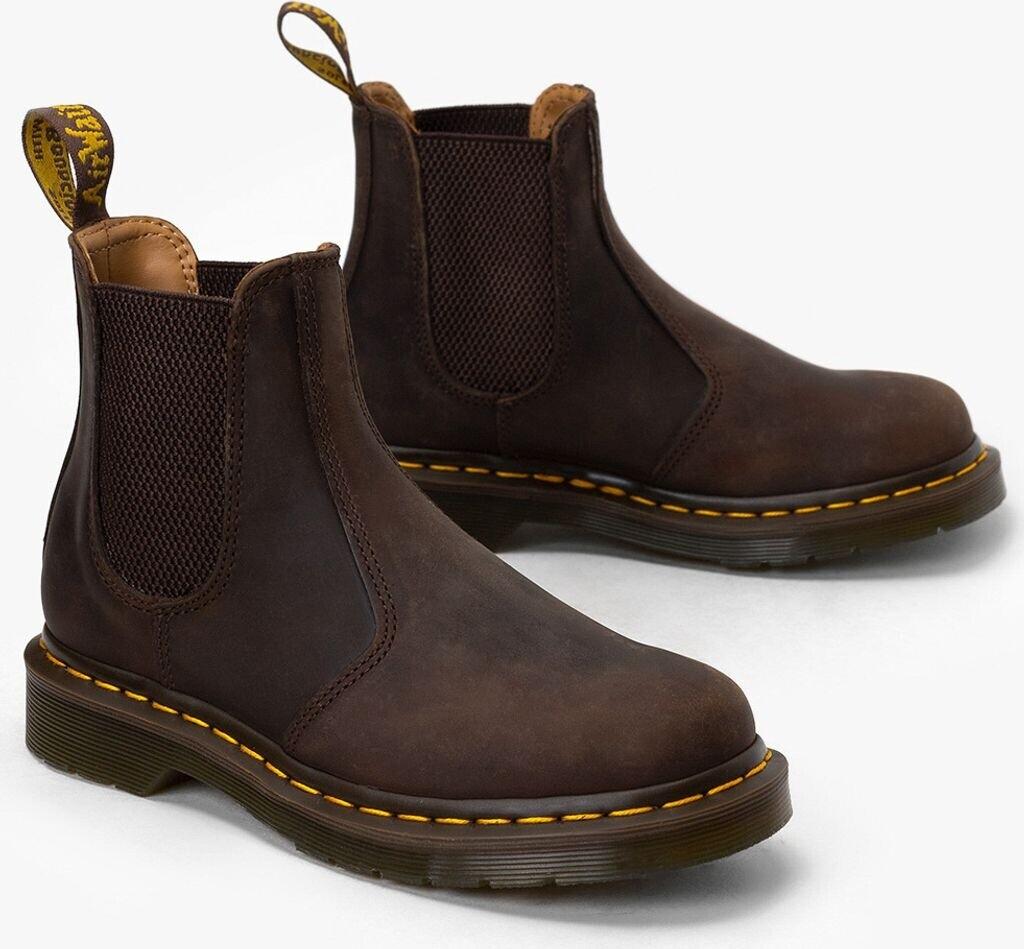 Ботинки Dr. Martens 2976 Yellow Stitch crazy horse темно-коричневые