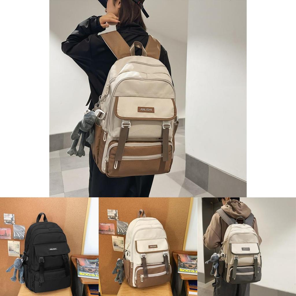 Modern Casual Backpack With Bold Letter Pattern And Padded Shoulder Straps For School Use
