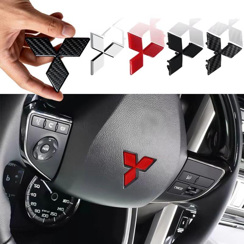 Auto-Lenkrad-Mittel-Emblem Zubehör für Mitsubishi ABS-Aufkleber Lancer Outlander Pajero Eclipse Cross Ralliart ASX Colt
