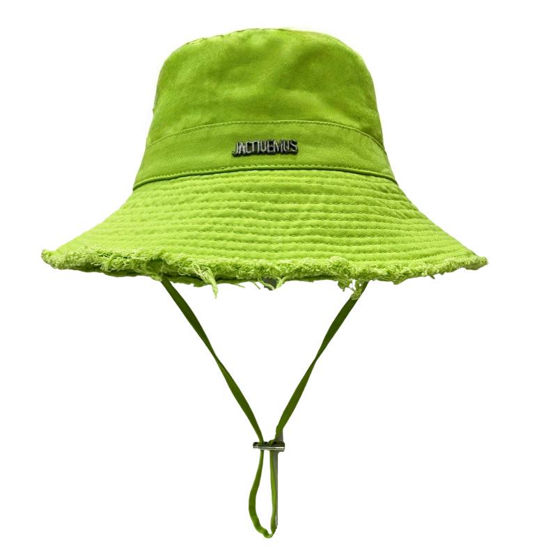 HyunA Fur-Edged Washed Cotton Fisherman Bucket Hat for Women - Trendy, Stylish Sun Hat for Shopping & Travel
