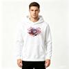 Men Anime Print Pullover Hoodie Casual Purple Hair Demon Character Graphic Long Sleeve Sweatshirt
