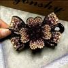 Bowknot Flower Crystal Hairpins Zircon Women Duckbill Clip Rhinestone Flower Hair Clip  Wash Face