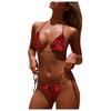Costume da bagno due pezzi da donna con stampa sexy in pelle di serpente e sgambata alta