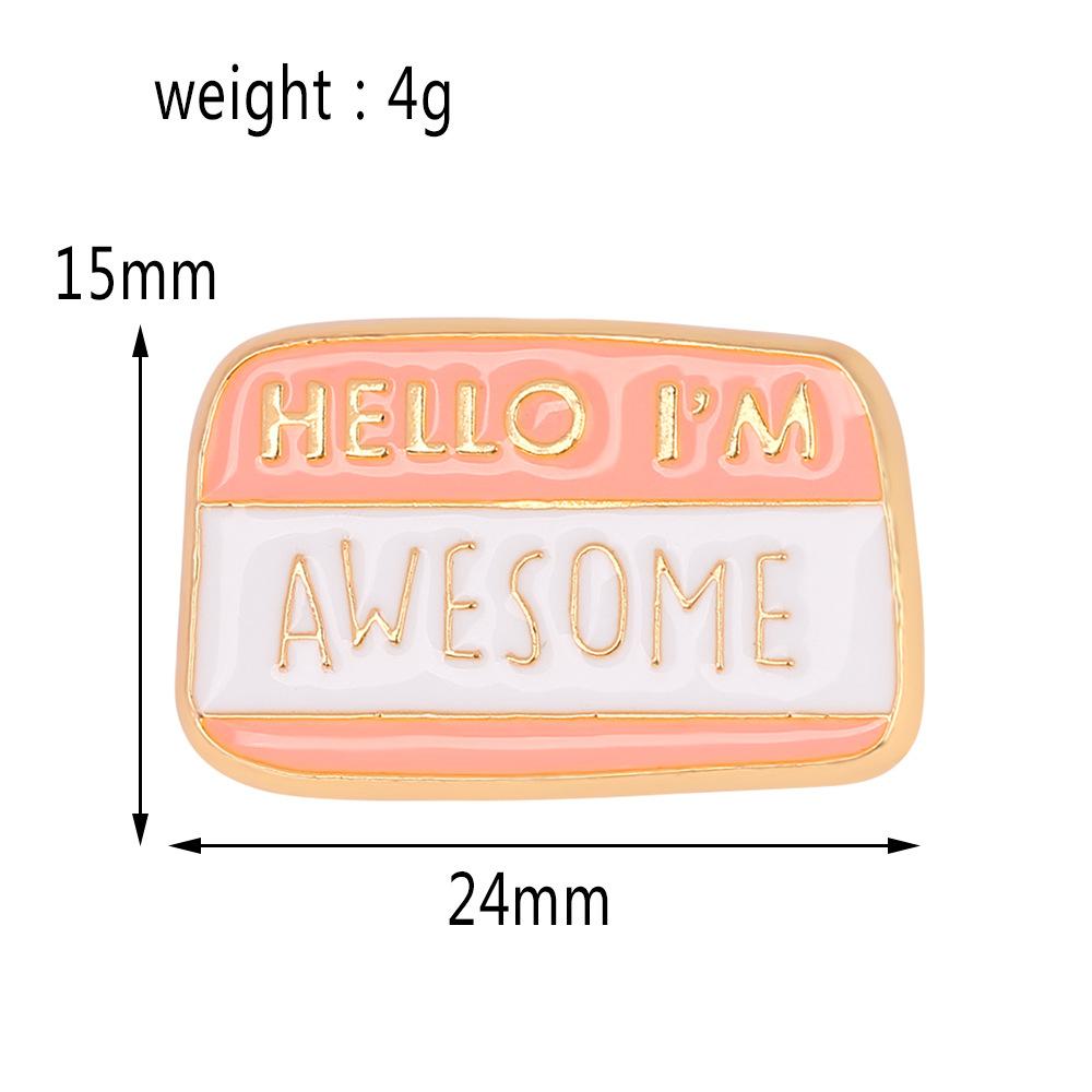 

Europe and the United States hot-selling personality creative English letter square design metal badge bag brooch