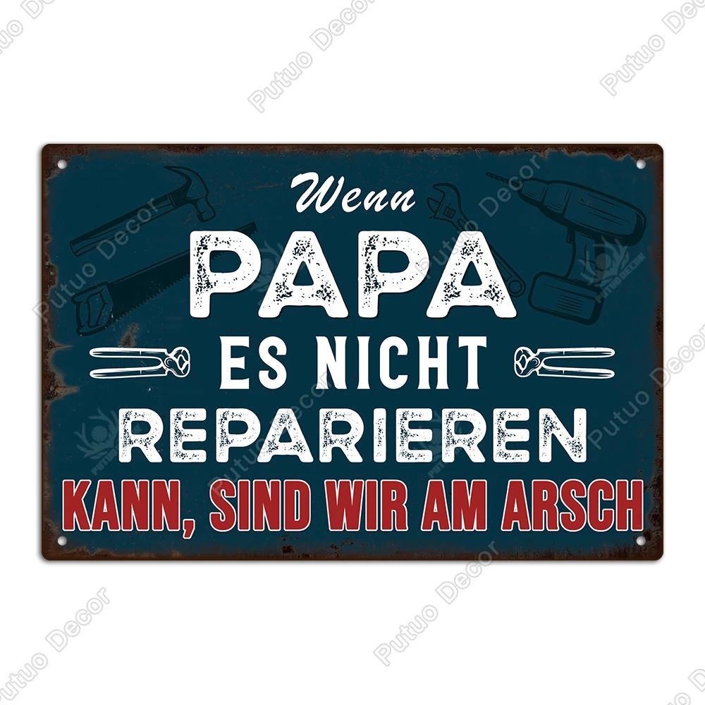 Putuo Decor German Vintage Metal Tin Sign xin Rustic Wall Art for Farmhouse Office Coffee Shop Unique Gift Idea for Friends