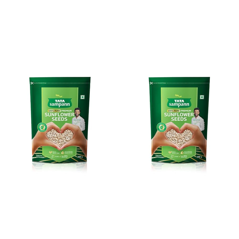 

Tata Sampann Pure Sunflower Seeds 200g X Pack of 2 Rich in Fibre Protein Iron Healthy Snack