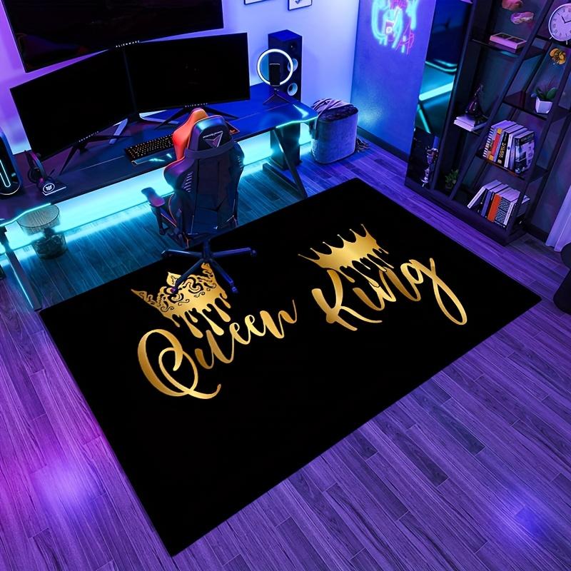 King and Queen Crown Design Polyester Area Rug - 100% Crystal Velvet Plush Floor Mat for Home Decor,Ideal for Bedroom,Living Room,Kitchen,Ba