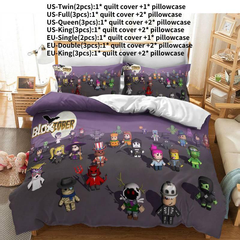 3d Cartoon Anime Down Comforter Set High Definition Digital Print 3 Piece Bedding Set Student Bedding Cover Pillowcases