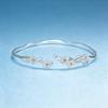 Sterling Silver 999 Jasmine Flower Openable Bangle Bracelet for Women - High-End, Fashionable, Niche Luxury Design.