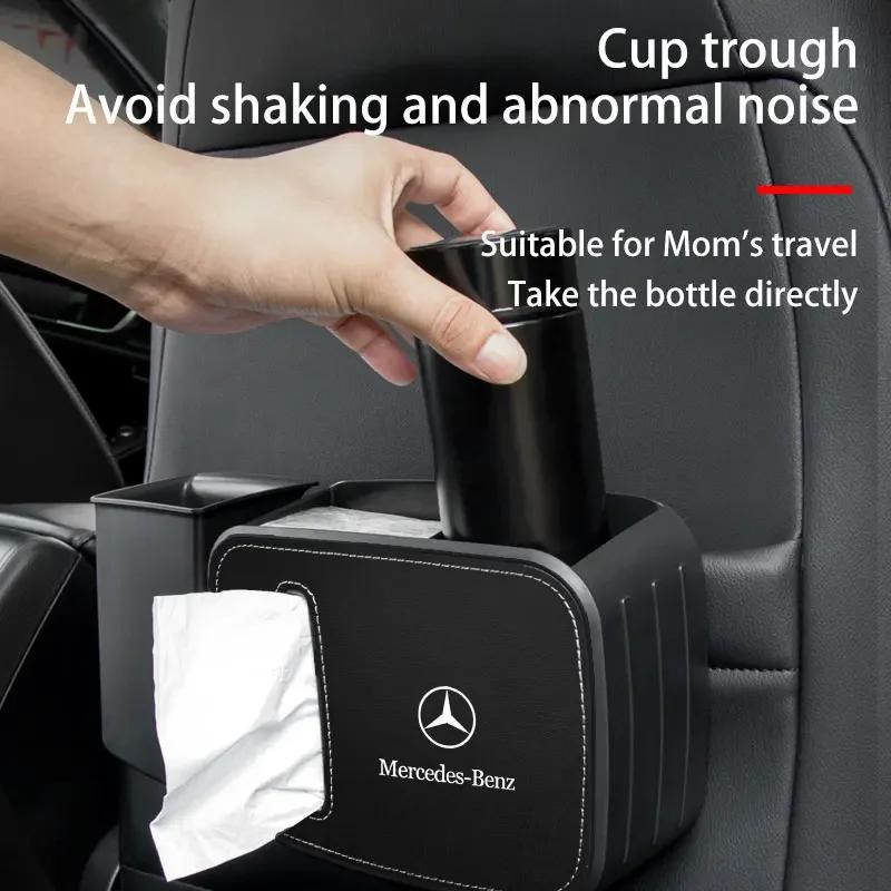Contenitore portaoggetti interno auto Pattumiera Push Can Mini bidone della spazzatura Sportello Sedile Per Mercedes Benz AMG Classe C S W212 W222 W176 AMG GT
