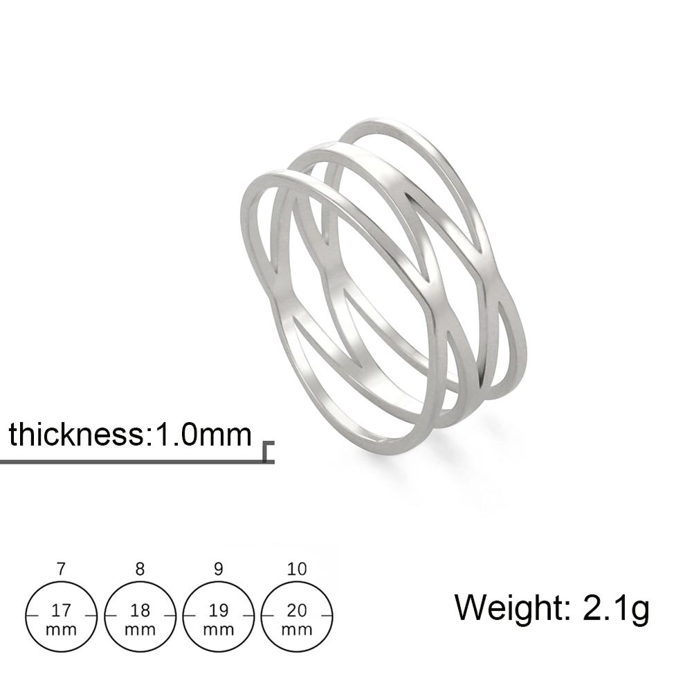 Women Cross Rings Stainless Steel Gold Color Minimalist Geometric Lines Ring Trend Wedding Jewelry Valentine Gift