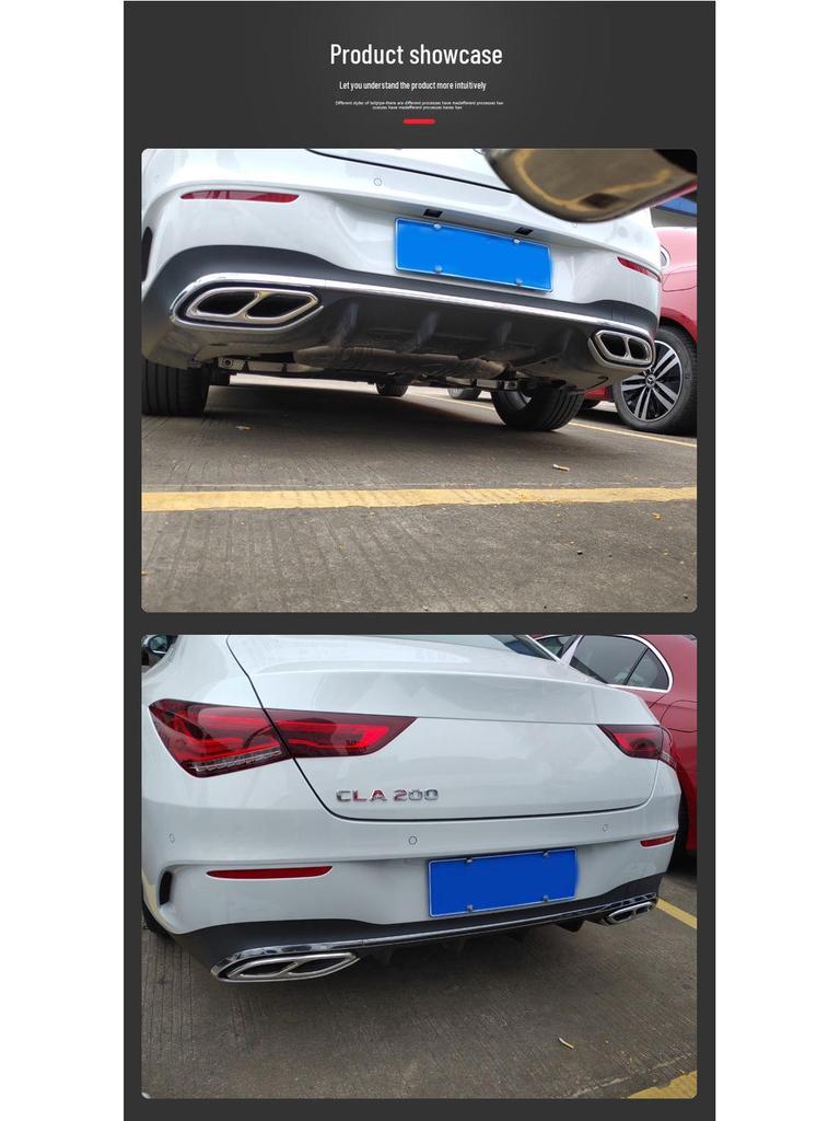 Stainless Steel Black Quad Exhaust Tips for Mercedes-Benz CLA (20 Models)